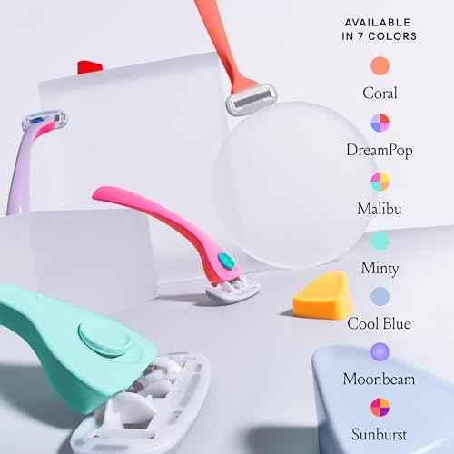 Billie Razors for Women Shave Kit ? Women¡¯s Razor + 2 x 5-Blade Razor Refills + Magnetic Holder ? Sunburst