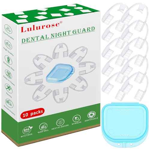 Mouth Guard for Grinding & Clenching Teeth with Portable Hygiene Case | Anti-Slip & Soft Hook Design BPA Free | Disposable & Ready to Use - No Need to Boil/Mold | One Size Fits All 10 Count