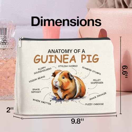 Funny Guinea Pig Gift Makeup Bag Gifts for Guinea Pig Lover Christmas Cosmetic Bag Zipper Makeup Pouch