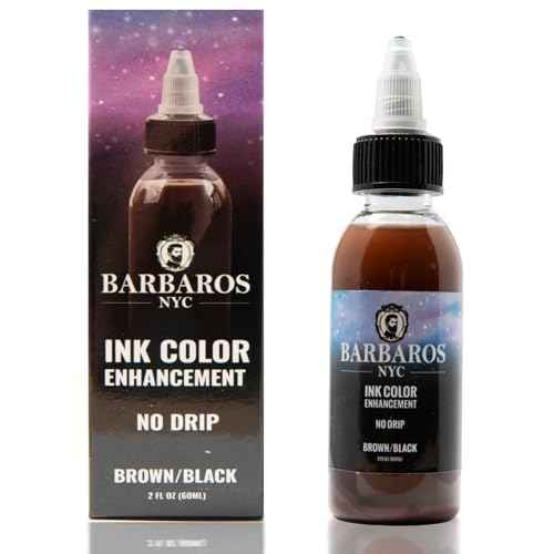 BARBAROS Enhancement Color Ink | Hair Enhancer For Hair & Beard Lineup | Water Resistant Hairline Filler Spray | Barber Beard Liner For Thicker & Fuller Hairstyling