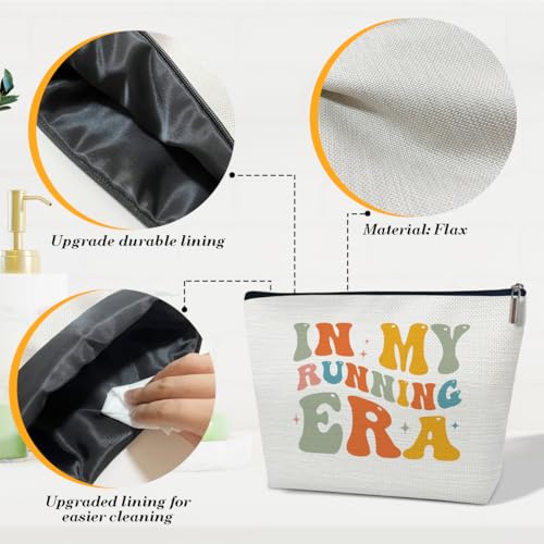 Running Gift Makeup Bag, In My Running Era Bag, Women Cosmetic Bag for Purse, Gifts for Sports Marathon Lovers, Runner Gym Stuff