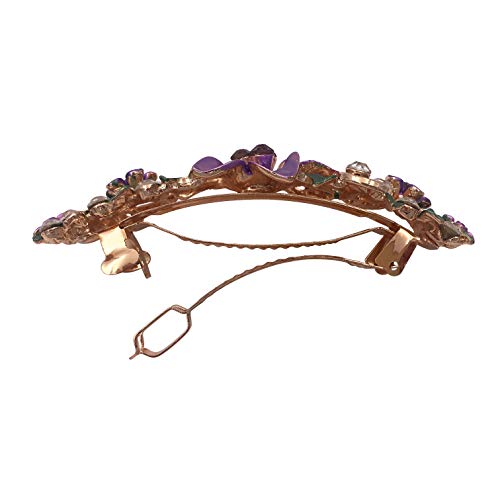 4PCS Luxurious Flower Metal French Barrettes Hair Clasps Accessories Women Girls