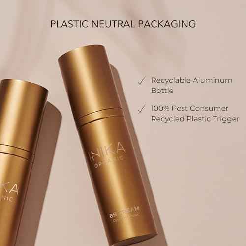 INIKA Organic BB Cream Foundation - Vegan Makeup with Hydrating Prickly Pear, Jojoba, and Pomegranate Seed Oil - Lightweight Glow for Balanced Skin Tone, Beige, 1 fl oz