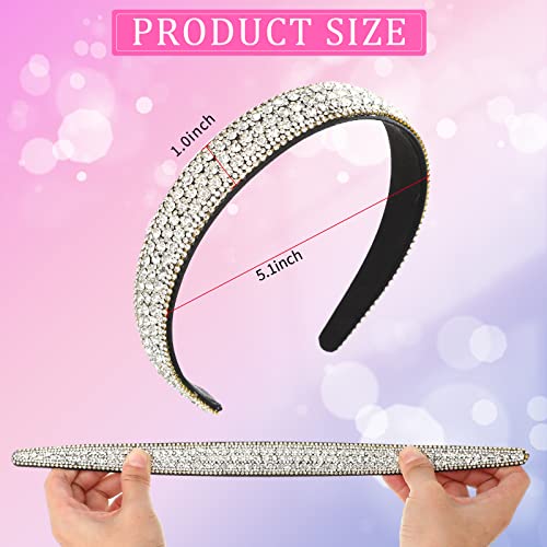 Waydress 4 Pieces Rhinestone Headband for women Glitter Sparkly Rhinestone Hairbands Bling Diamond Crystal Headwear for Women Girls Hair Accessories Birthday Wedding Gifts(Stylish Color)