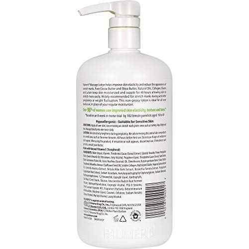 Palmer's Cocoa Butter Formula Massage Lotion For Stretch Marks, Pregnancy Skin Care, Belly Cream with Collagen, Elastin, Argan OIl and Shea Butter, 33.8 Ounces
