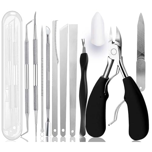 Ingrown Toenail File and Lifters Set(10pcs), Professional Pedicure Tool Toenail Grooming Kit, Ingrown Toenail Treatment Pedicure Kit, Under Nail Cleaner Tools (10PCS)