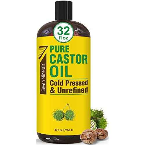 Pure Cold Pressed Castor Oil - Big 32 fl oz Bottle - Unrefined & Hexane Free - 100% Pure Castor Oil for Hair Growth, Thicker Eyelashes & Eyebrows, Dry Skin, Healing, Hair Care, Joint and Muscle Pain