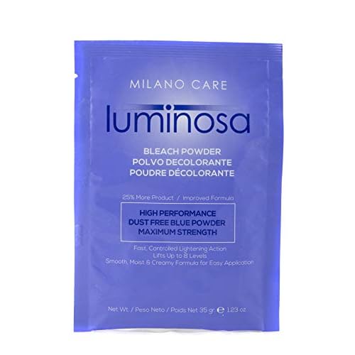 Luminosa Blue Bleach Powder - Quick Hair Bleaching Powder for Highlights, Balayage and Painting - Plant-Based, Moisturizing, Dust Free, Up to 9 Levels Lift - Unisex