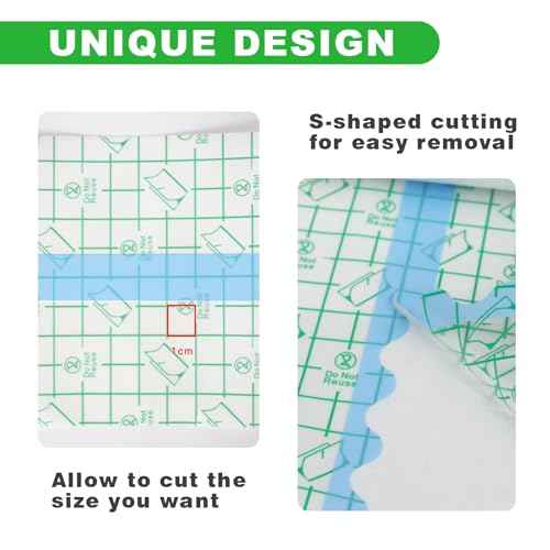 5 Rolls Tattoo Aftercare Bandage - Jconly Waterproof Tattoo Film Second Skin Tattoo Cover Up Patch Tape Healing Wrap Tattoo Supplies for Swimming, Shower, Wound Initial Healing(2,4,6,8,10 Inch)