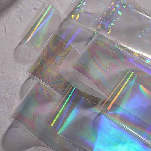 JCakes Aurora Nail Art Foil 20 Rolls Holographic Transfer Foil for Laser Designs