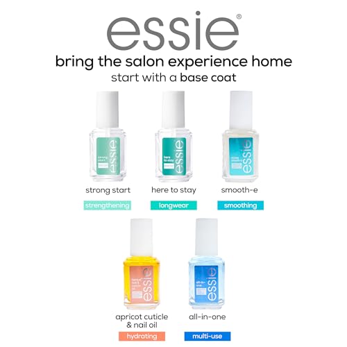 essie Nail Care, 8-Free Vegan, Strong Start Base Coat, strengthening nail polish, 0.46 fl oz