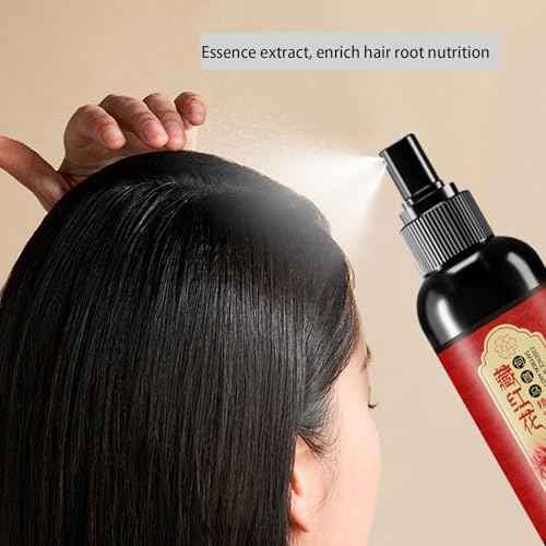 Saffron Hair Blackening Spray, Saffron Black Hair Spray, Essence Spray Saffron And Polygonum Multiflorum, Nourishing Hair, Moisturizing, For Men And Women (3PCS)