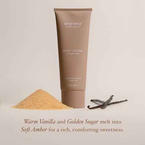 Deep Steep Body Lotion, Brown Sugar Vanilla, 8 oz ? Moisturizer with Coconut Oil, Shea Butter, Argan Oil, Aloe Vera & Niacinamide ? Vegan, Clean Beauty, Daily Skin Hydration