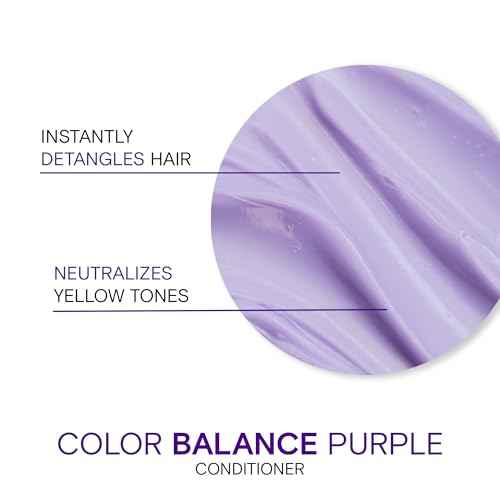Joico Color Balance Purple Conditioner | For Cool Blonde or Gray Hair | Eliminate Brassy Yellow Tones | Boost Color Vibrancy & Shine | UV Protection | With Rosehip Oil & Green Tea Extract