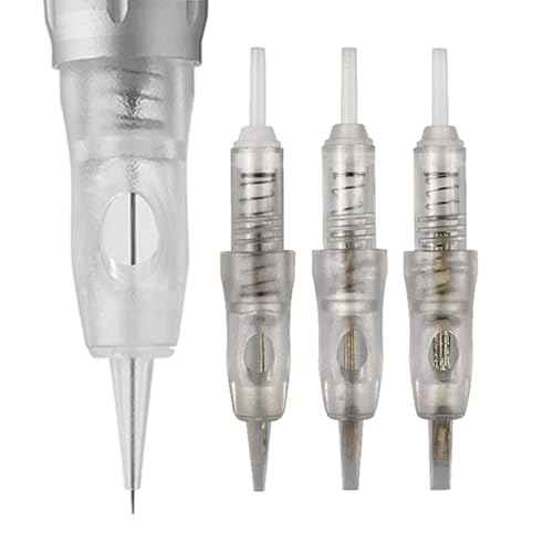 30pcs/Pack Disposable Cartridge Tattoo Needles Sterilized Permanent Makeup Needles for Micropigmentation Device Tattoo Machine for Powder Brows Permanent Make Up Shading (0.3mm 1P)