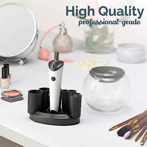 Luxe Electric Makeup Brush Cleaner Machine with Cleaning Solution - USB Charging Station, Automatic Brush Washer and Dryer - 3 Adjustable Speeds for Easy Cleaning - Complete Set for Hygienic Brushes