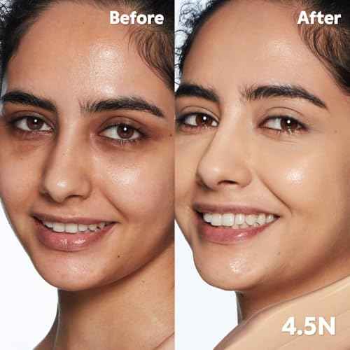 TIRTIR Glide&Hide Blurring Concealer - Creamy texture, Conceals dark circles and wrinkles, Dual formula (liquid tip & balm stick), Long-lasting wear, Korean Makeup, #4.5N, 0.28 Oz