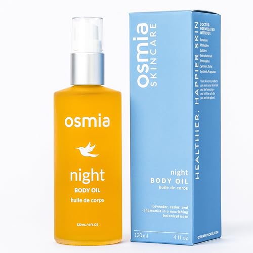 Osmia Skincare - Natural Night Body Oil | Borage Seed, Kukui, Lavender Oils | Nourish, Soothe, Fortify | Clean Beauty For Healthy Skin (4 fl oz | 118 ml)