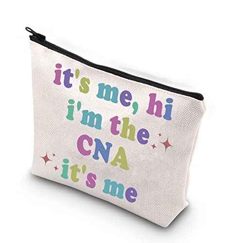 CNA Gift Certified Nursing Assistant Gift It's Me, Hi I'm The CNA It's Me Zipper Makeup Bag Nurse Gift (CNA)