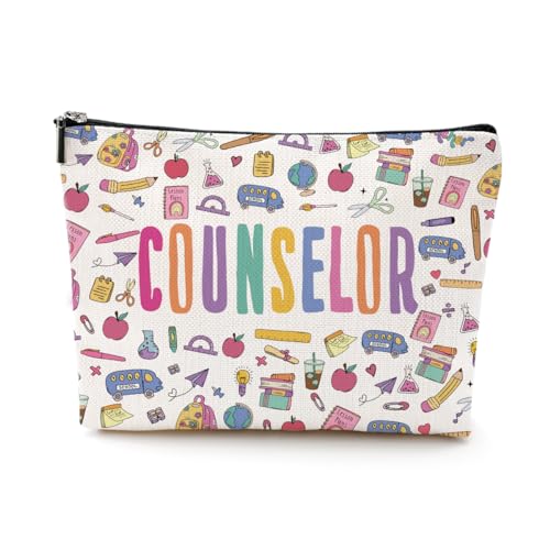 Inspirational Counselor Gifts Cosmetic Bag Counseling Office Must Haves Makeup Bag Appreciation Retirement Gifts for Women Friend Counselor Therapist Teacher Coworker Birthday Christmas Makeup Pouch