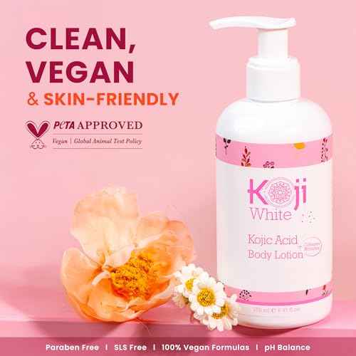 Koji White Kojic Acid & Collagen Body Lotion - Hydrated & Radiant Skin with Arbutin, Deep Moisturizing, Nourishing Care for Smooth & Healthy-Looking Skin ? Vegan, 8.45 Fl Oz (1 Bottles)