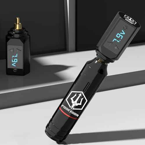 POSEIDON Tattoo Pen Set, Wireless Tattoo Gun Kit Tattoo Kit with 2Pcs Battery and 20Pcs Tattoo Cartridge Needles, Complete Tattoo Machine kit Tattoo Supplies for Beginners