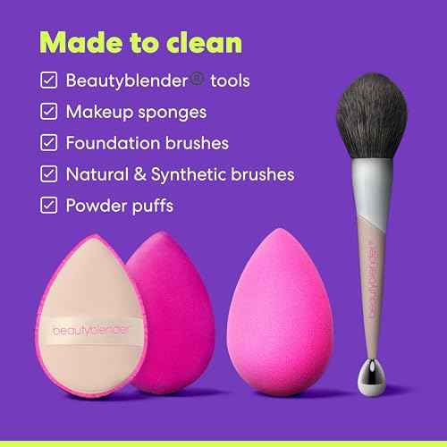 Beautyblender Blendercleanser Tool Scrub Solid Cleanser ? Lavender Scented Makeup Sponge & Brush Cleansing Bar ? Hand, Sponge, and Brush Cleanser, Removes Makeup & Buildup, Travel-Friendly, 1 oz
