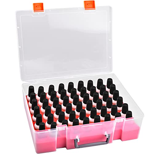 FULLCASE Nail Polish Organizer Holder, 54 Bottle Nail Storage Container for OPI/for Sally Hansen/for Revlon/for Essie/for AIMEILI/for Fingernail and More Gel Polish(Box Only) Red