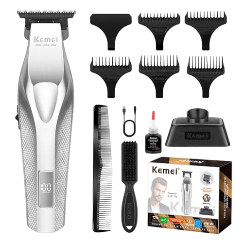 KEMEI KM-3023-702 Professional Hair Clipper for Men, Zero Gapped Cordless Beard Trimmer, Barber Clippers with USB Rechargeable, Edgers, Fade Clipper, Gift for Men