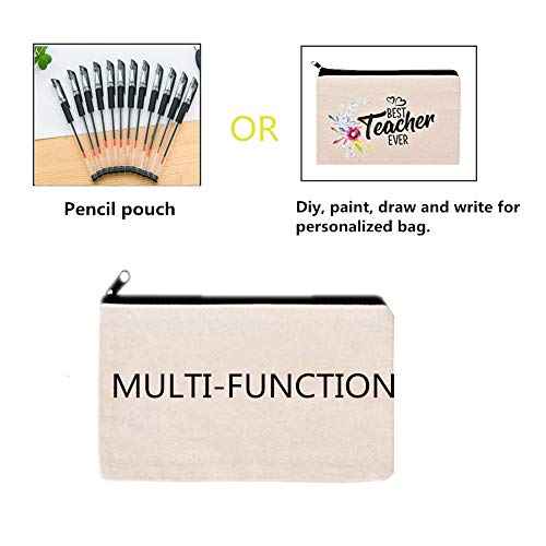 10 PCS Canvas Makeup Bag Cosmetic Pouch Blank Zipper Bag-9.1 ¡¿ 5.9 inch