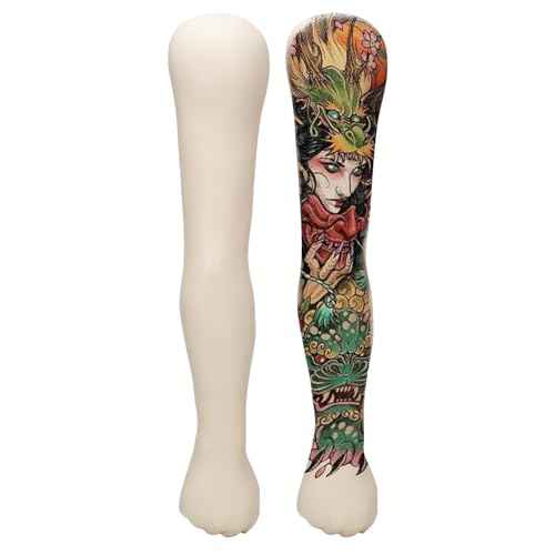 HUOXOU Silicone Arm, Tattoo Practice Arm, 24.8 inch 1:1 High Simulation Tattooing Skin, Fake Arm, Silicone Hand, Tattoo Skin Practice, Easy to Color, White