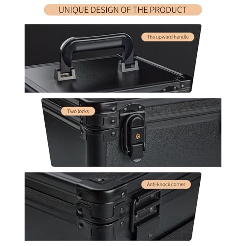 Makeup Case with Lighted Mirror, Travel Makeup Bag Organizer with 3CCT LED Mirror, Cosmetic Bag for Women with Adjustable Divider, Makeup Storage Box with Lock, Waterproof Travel Train Case