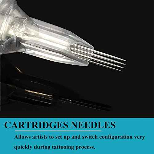 40Pcs Tattoo Cartridge Needles Yugui 1203RL 1205RL 1207RL 1209RL Tattoo Needles for Tattoo Round Liner 0.35mm for Tattoo Machine Tattoo Kit Tattoo Supplies