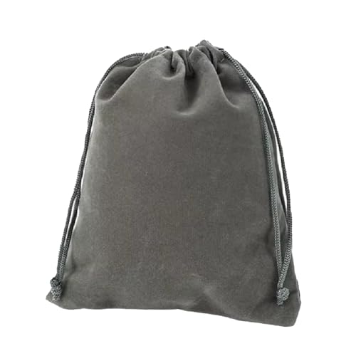 Aestivate 8 Pack Large Velvet Drawstring Pouch, Velvet Bag 8¡¿10 Inch Storage Bag Cosmetics Pouches Dust Bag 8 Pieces(Dark Grey)