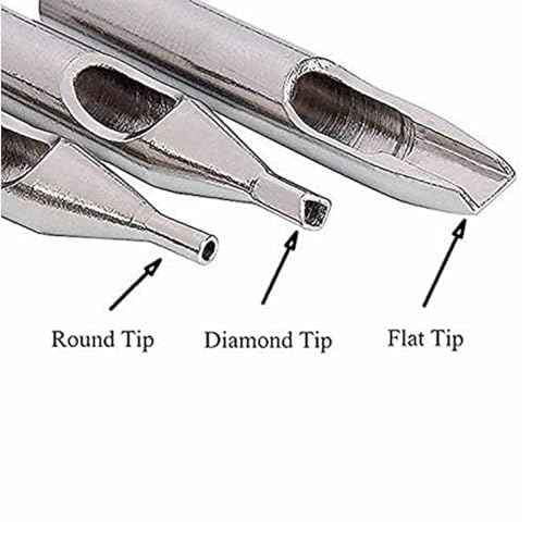 Tattoo Stainless Steel Tips Kit, 22pcs Assorted Stainless Steel DT RT FT Tip Kit with 1 pc Cleaning Brush for Tattoo Machine Gun Tatto Needles