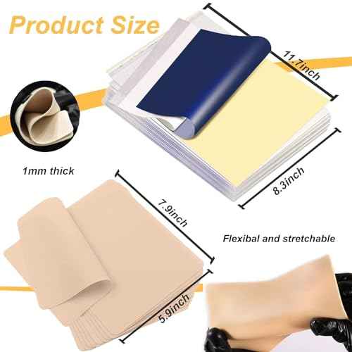 Tattoo Practice Skin Transfer Kit - 30 Pcs with 20 DIY Tattoo Paper and 10 Blank Practice Skin