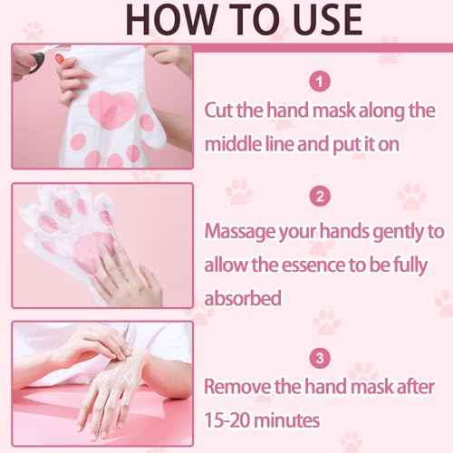 6PCS Hand Masks,Hydrating Hand Masks Moisturizing Gloves Overnight for Dry Cracked Hands,Daily Hand Care Hand Masks Gift Set for Women and Men A