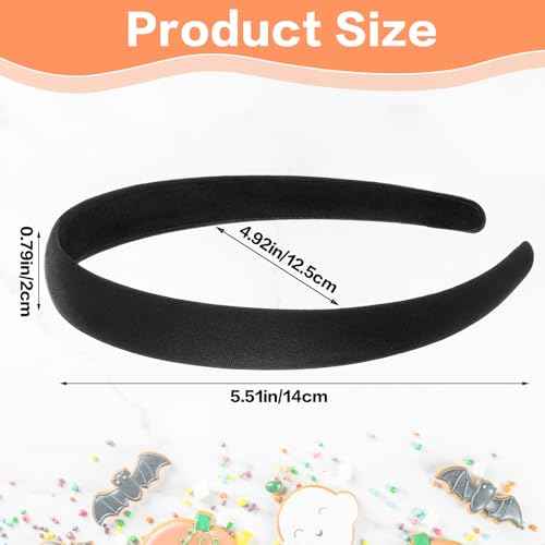 2 Pcs Non Slip Padded Headband Wide Suede Solid Hairband Headbands for Women Trendy Cute Hairband Elastic Hair Accessories Head Band for DIY Costume Girl Fall Wash Face Sister Party Ceremony Halloween