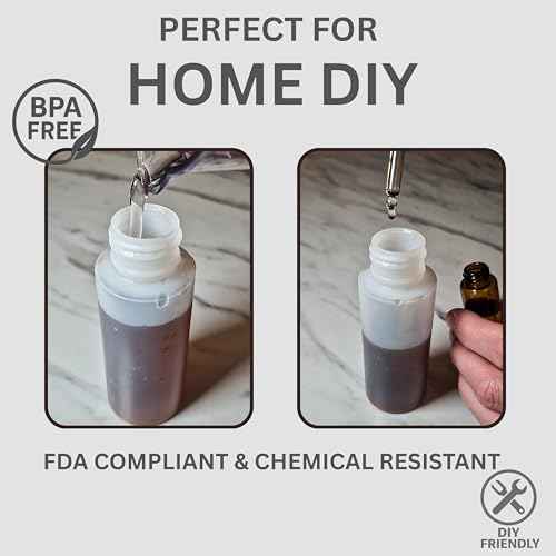 Translucent Squeeze Plastic Bottles with Flip Top Caps, 2 oz TSA Approved, Set of 3, Chemical Resistant, FDA Compliant. Safe for Premium Costmetic, Shampoo, Conditioner and DIY projects.
