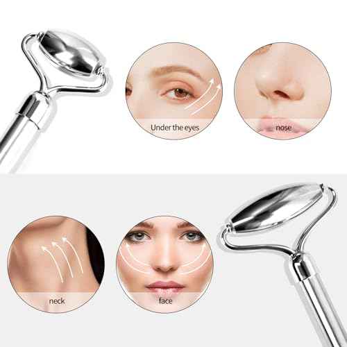 ONLYSKY BEAUTY Face Roller Gua-Sha Set Facial Roller kit for Face Skincare, Stainless-Steel Stone Sculpting Tool, Massager Roller for Skin Care,Gift for Men and Women