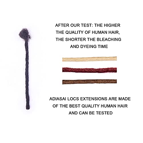 0.6cm Width 6 Inch 100 Strands 100% Human Hair Loc Extensions, Full Handmade Dreadlock Extensions for Men Women Kids Can Be Dyed and Bleached with Needle and Comb Unprocessed Natural Black