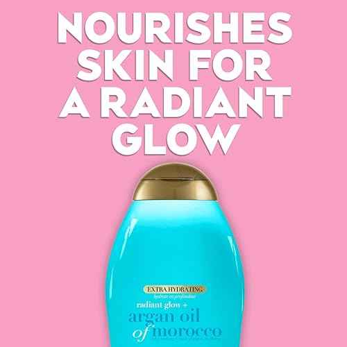 OGX Radiant Glow + Argan Oil of Morocco Extra Hydrating Body Lotion for Dry Skin, Nourishing Creamy Body & Hand Cream for Silky Soft Skin, Paraben-Free, Sulfated-Surfactants Free, 19.5 Ounce