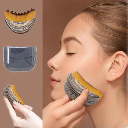 ANGEO Lymphatic Contour Face Brush ? Soft Bristle Lymphatic Drainage Massager, Facial Sculpting Tool for Chin & Jawline, Gentle Lymphatic Face Brush for Daily Skincare & Spa Treatments