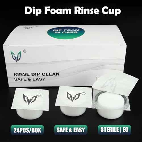 24 Pcs Disposable Dip Cups Tattoo Cartridge Needles Dip Foam Professional Rinse Cup Tattoo Cleaning Supplies