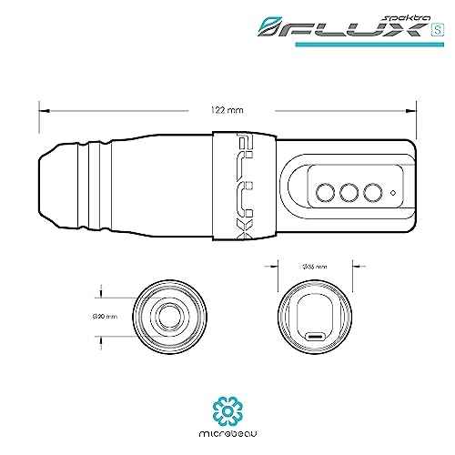 Microbeau - Flux S Wireless Tattoo Machine with 1 PowerBolt - Stealth - Wireless Tattoo Machine Pen for Microblading Lips, Eyeliner & More