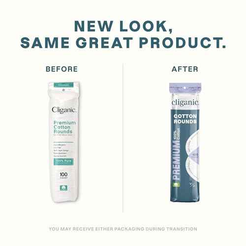 Cliganic Premium 100% Cotton Makeup Remover Pads 540 Count, (Pack of 6)