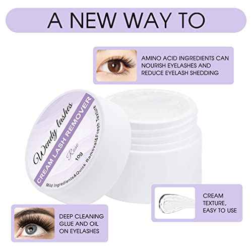 Lash Remover For Lash extensions/Lash Clusters Cream Lash Glue Remover 10g Effectively| Low Irritation for Sensitive Skin Lash Extension Remover Easy Removal of Indicidual Lashes Glue Remover(Rose)