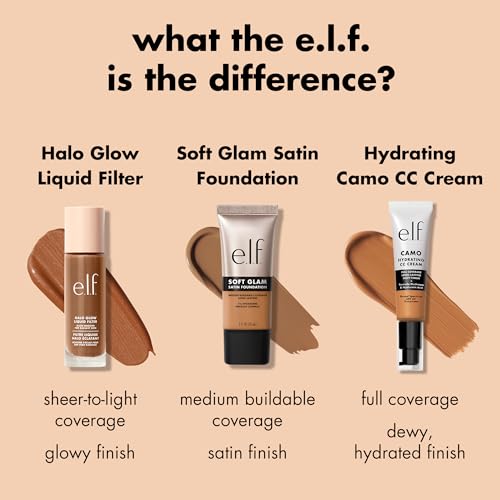 e.l.f. Soft Glam Foundation, Medium Coverage, Long-Lasting & Buildable Foundation For A Smooth, Satin Finish, Vegan & Cruelty-Free, 25 Light Neutral