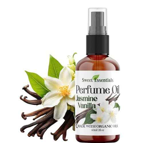 Sweet Essentials JASMINE VANILLA, Fragrance/Perfume Oil, Made with Organic Oils, 2oz, Spray on Perfume Hair & Body Oil - Alcohol, Silicone & Preservative Free