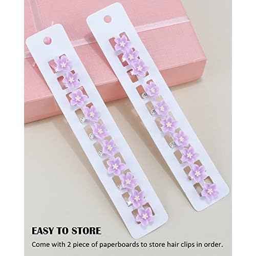 Wecoe 20 Pcs Decorative Hair Accessories - Small Purple Lily Hair Clips, Cute Mini Flowers for Girls, Toddlers, Women, Wedding